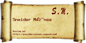 Sneider Mínea névjegykártya